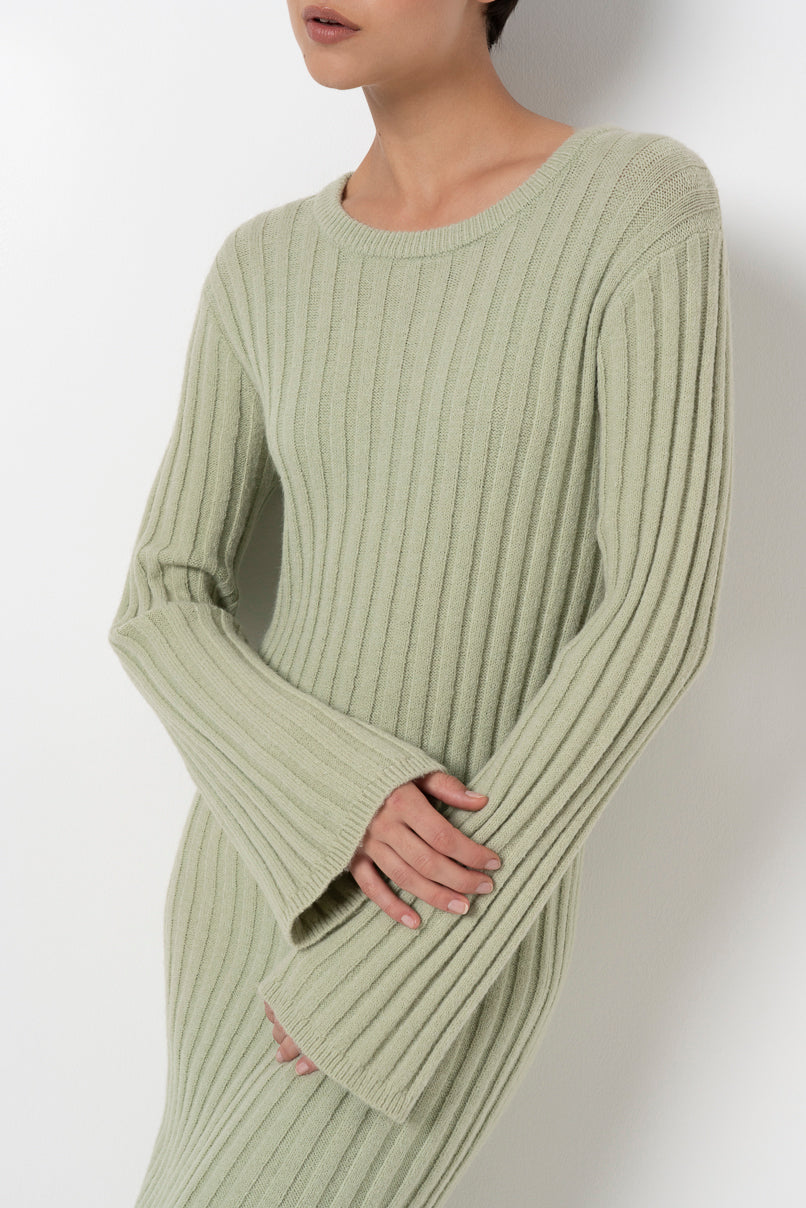 Ribbed Dress _ 157894 _ Sage