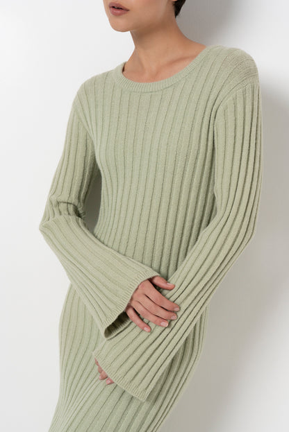 Ribbed Dress _ 157894 _ Sage