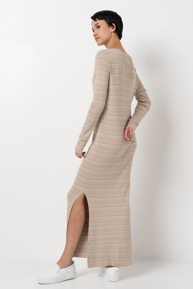 Knit Ribbed Dress _ 157892 _ Stone