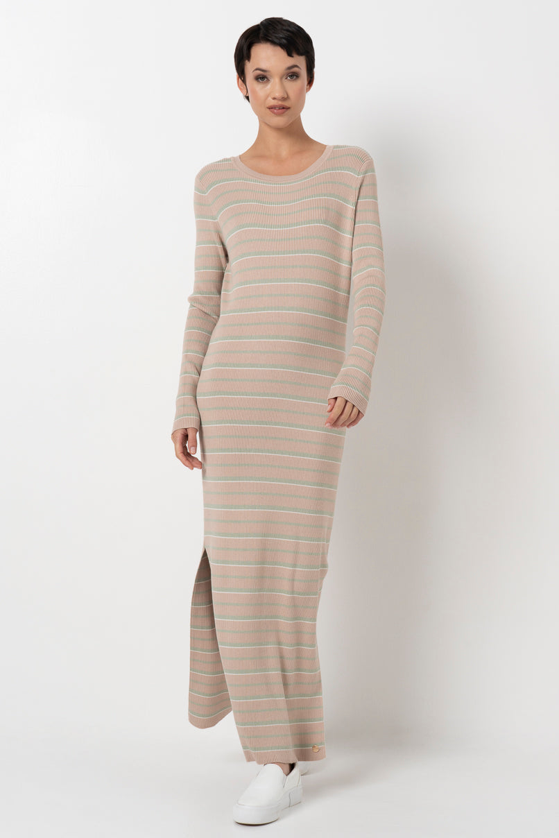 Knit Ribbed Dress _ 157892 _ Stone