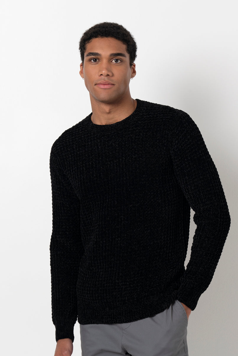 Waffle Knit Jumper _ 158497 _ Black