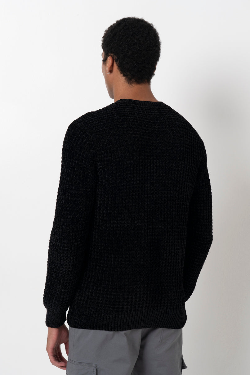 Waffle Knit Jumper _ 158497 _ Black
