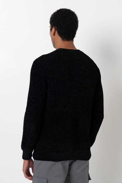 Waffle Knit Jumper _ 158497 _ Black