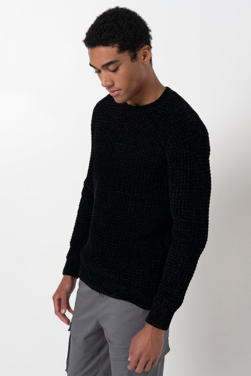 Waffle Knit Jumper _ 158497 _ Black