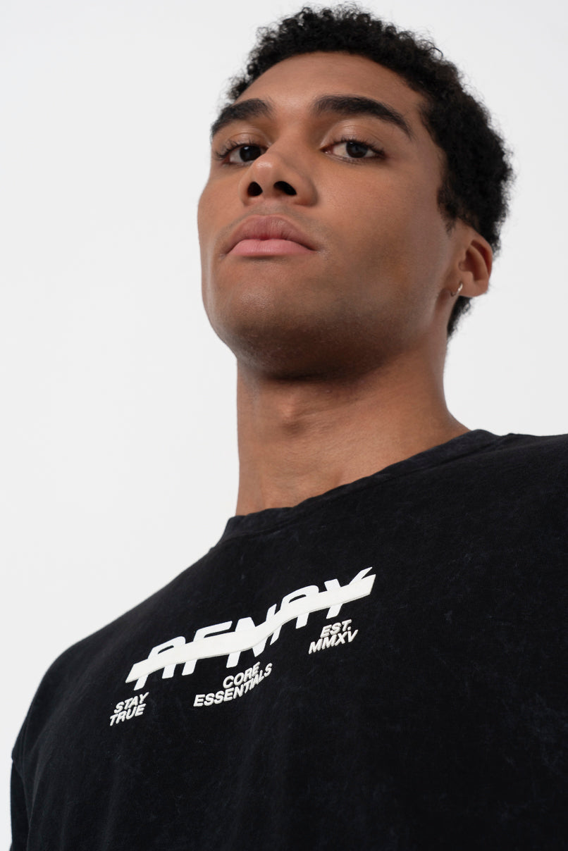 Statement Acid Wash T-Shirt _ 157059 _ Black