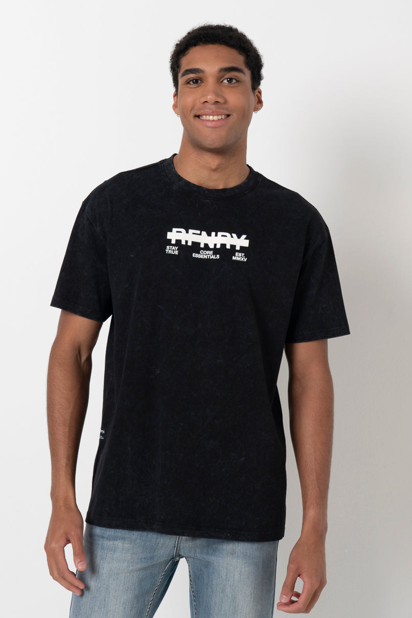 Statement Acid Wash T-Shirt _ 157059 _ Black