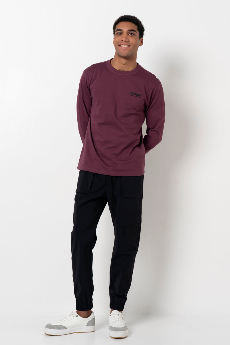 Branded Long Sleeve T-Shirt _ 157008 _ Wine