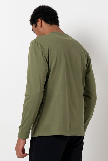 Branded Long Sleeve T-Shirt _ 157007 _ Olive