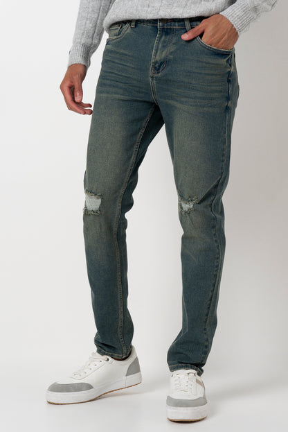 Rf02 Ripped Mid Wash Skinny Jeans _ 161693 _ Mid Wash