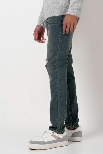 Rf02 Ripped Mid Wash Skinny Jeans _ 161693 _ Mid Wash