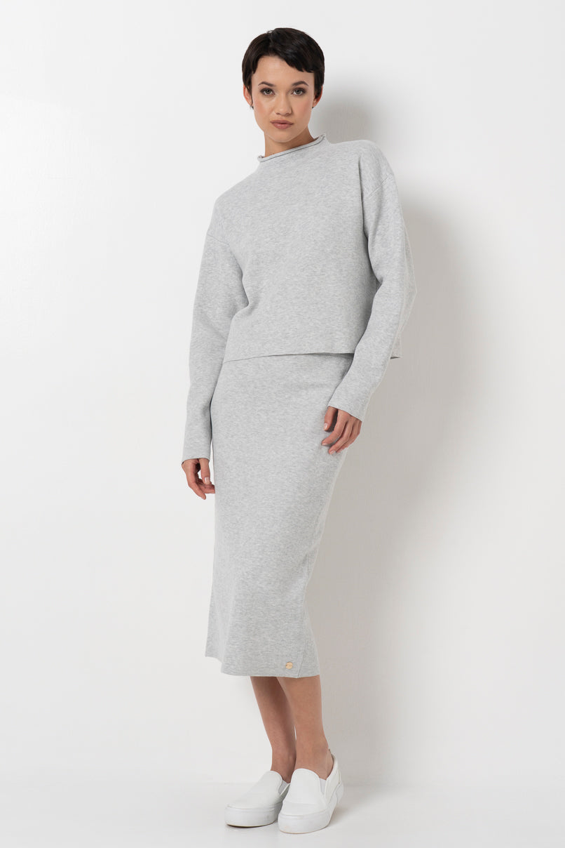 Hi-Neck Jumper _ 157543 _ Grey