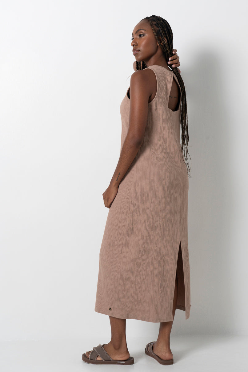 Textured Dress _ 161613 _ Brown