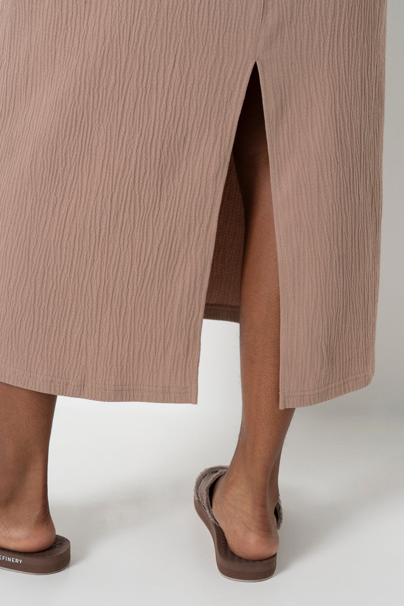 Textured Dress _ 161613 _ Brown
