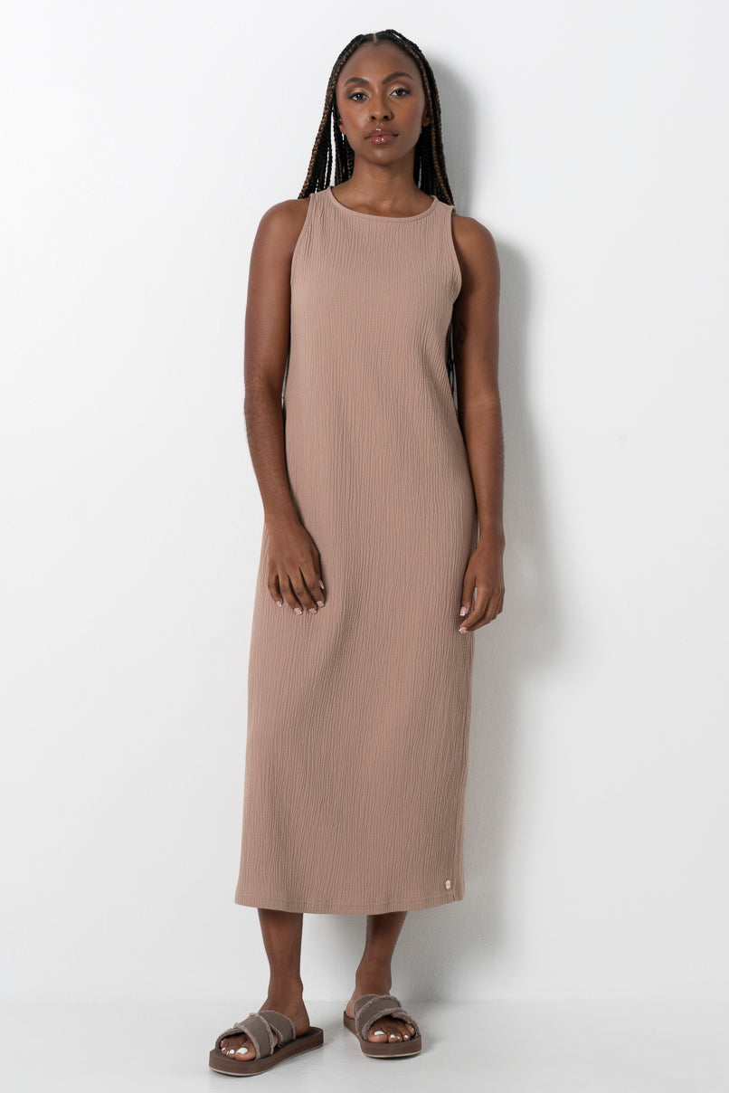 Textured Dress _ 161613 _ Brown
