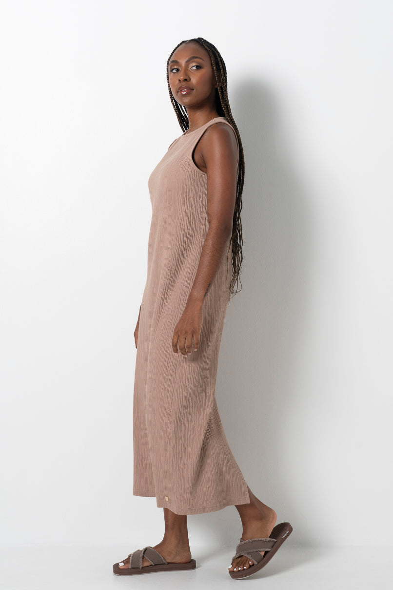 Textured Dress _ 161613 _ Brown