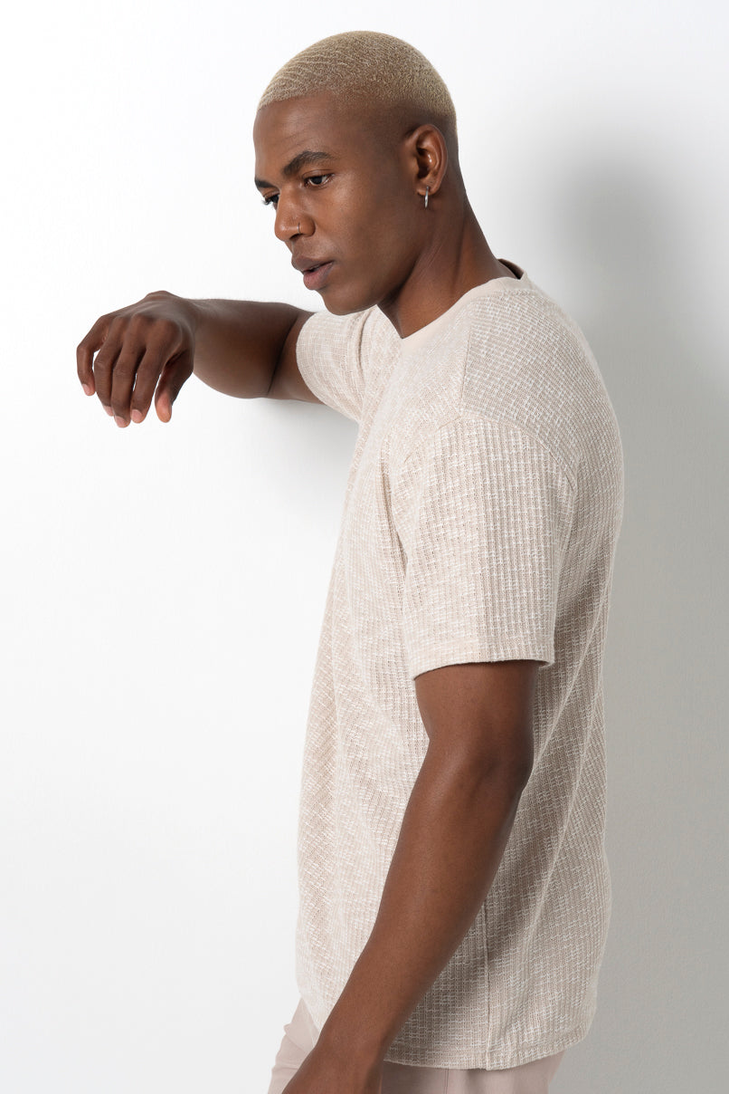 Textured T-Shirt _ 162107 _ Cement