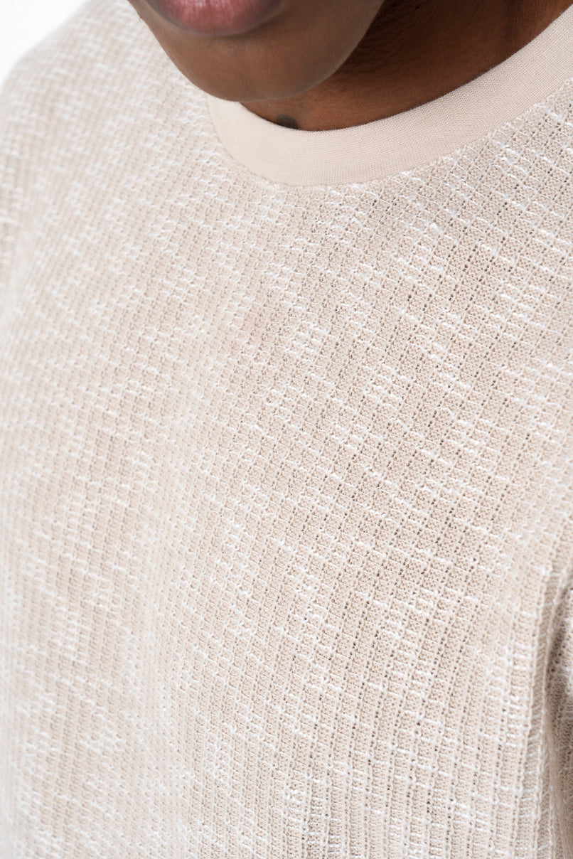 Textured T-Shirt _ 162107 _ Cement