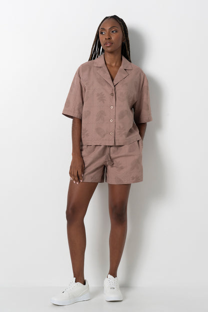 Embroidered Shorts _ 161593 _ Brown