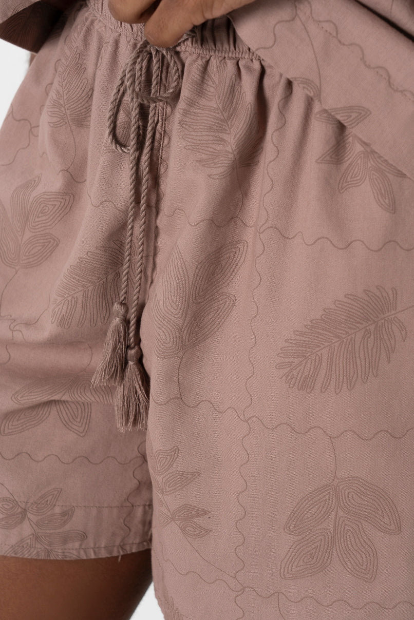 Embroidered Shorts _ 161593 _ Brown