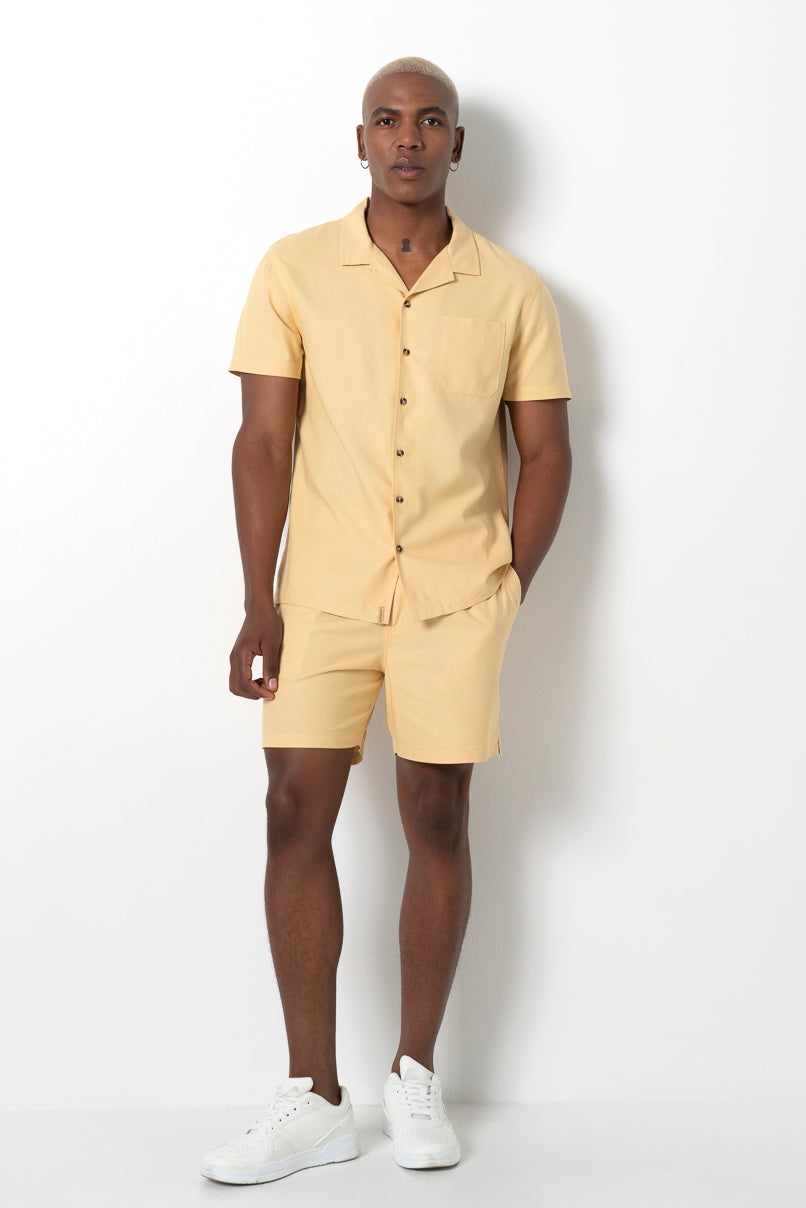 Linen-Like Shirt _ 161138 _ Ochre