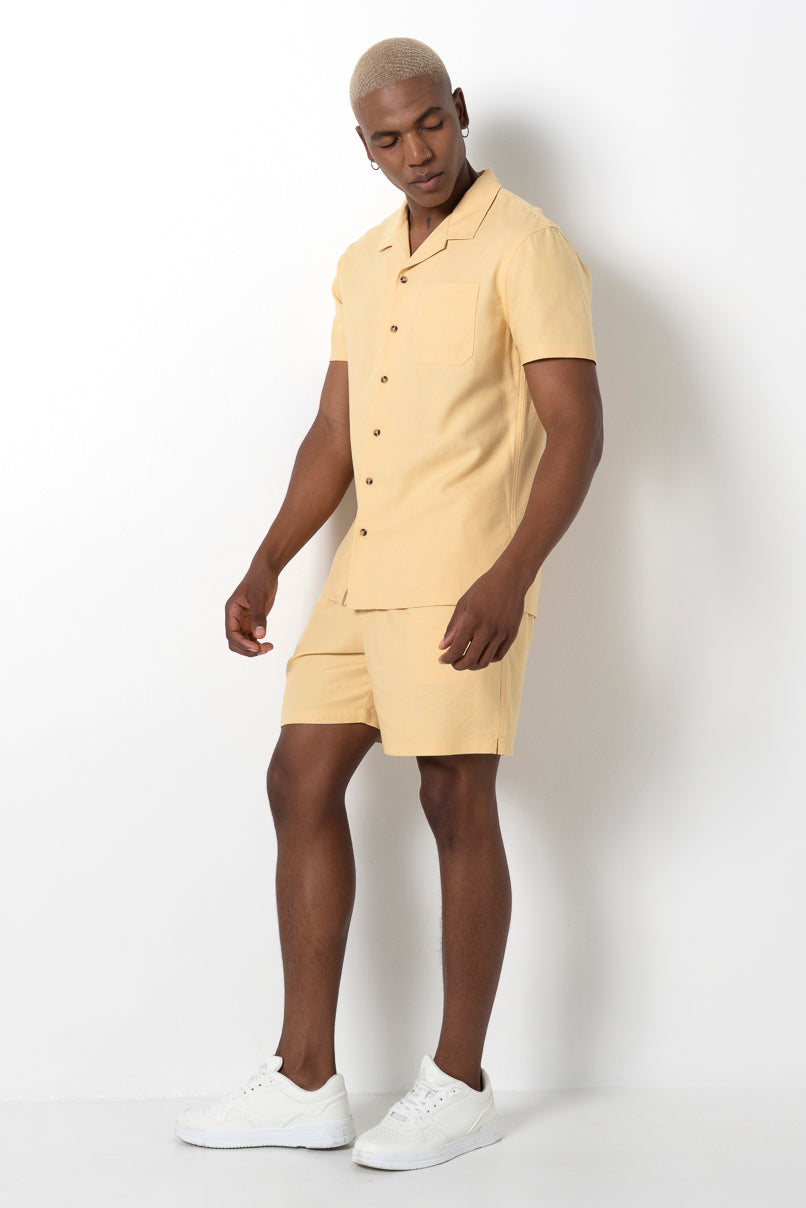 Linen-Like Shirt _ 161138 _ Ochre