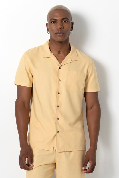 Linen-Like Shirt _ 161138 _ Ochre