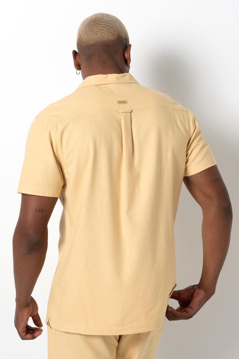 Linen-Like Shirt _ 161138 _ Ochre