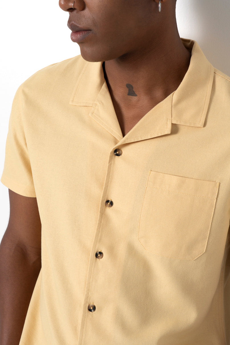 Linen-Like Shirt _ 161138 _ Ochre