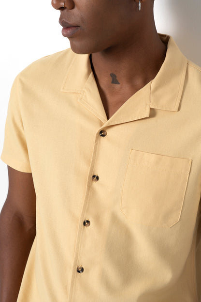 Linen-Like Shirt _ 161138 _ Ochre