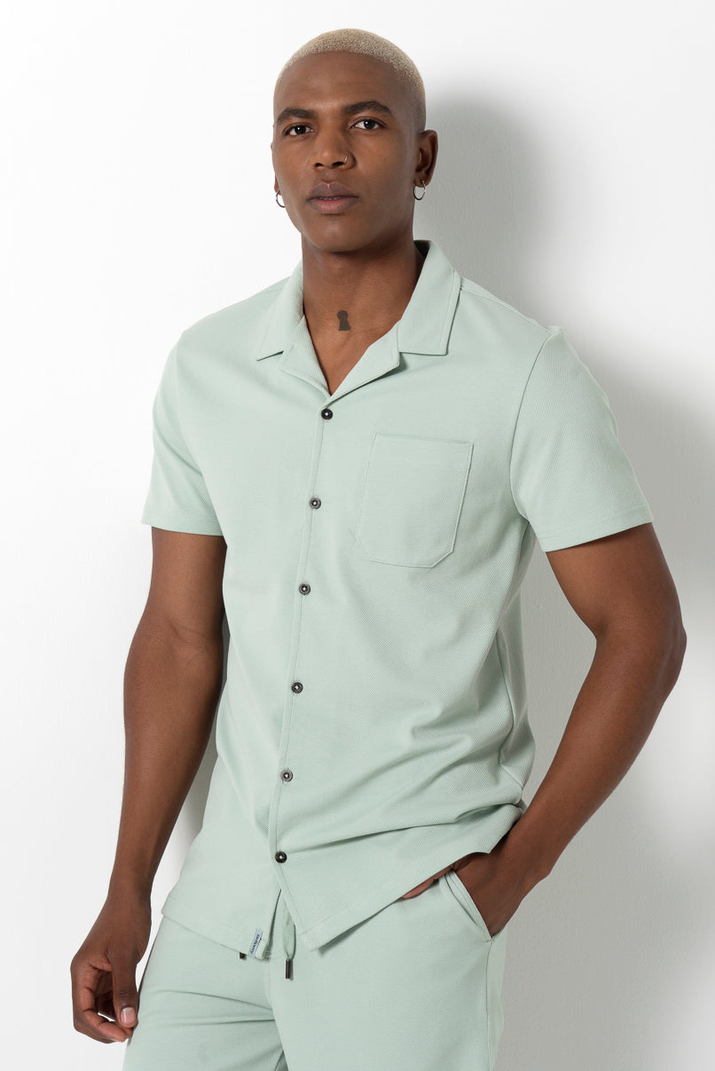 Textured Shirt _ 161133 _ Sage