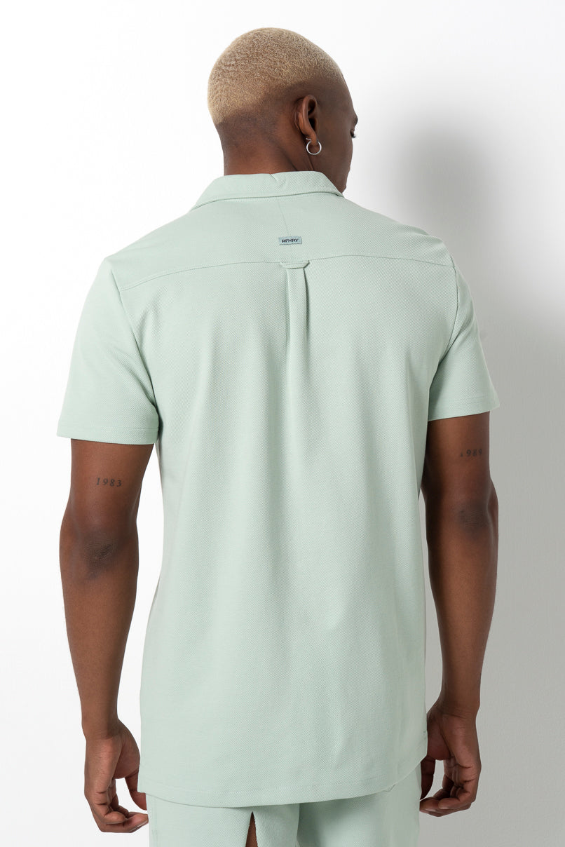 Textured Shirt _ 161133 _ Sage