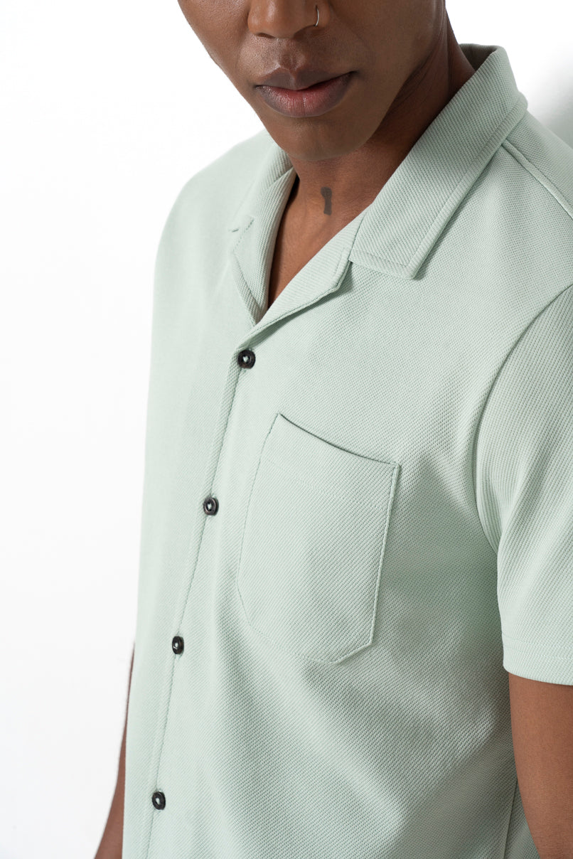 Textured Shirt _ 161133 _ Sage