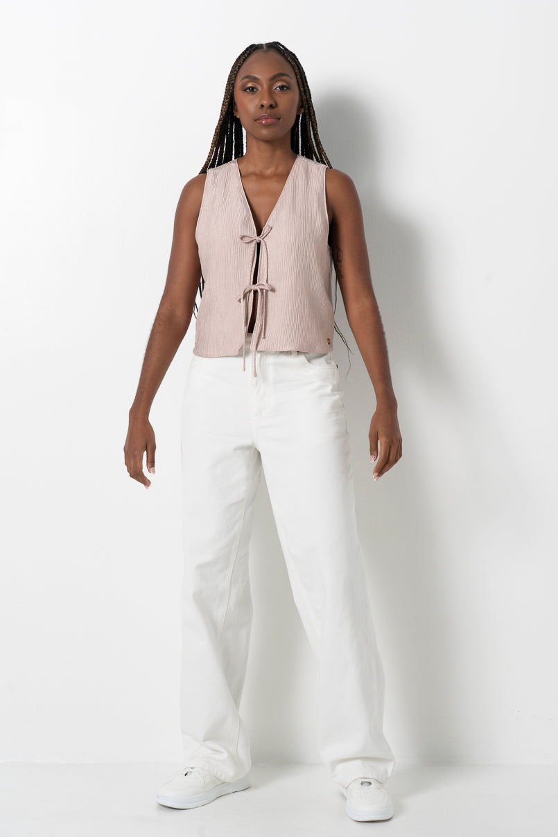Wide Leg Denim _ 161602 _ Ecru