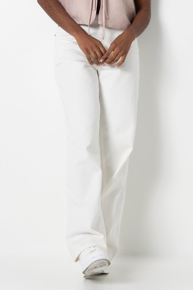 Wide Leg Denim _ 161602 _ Ecru