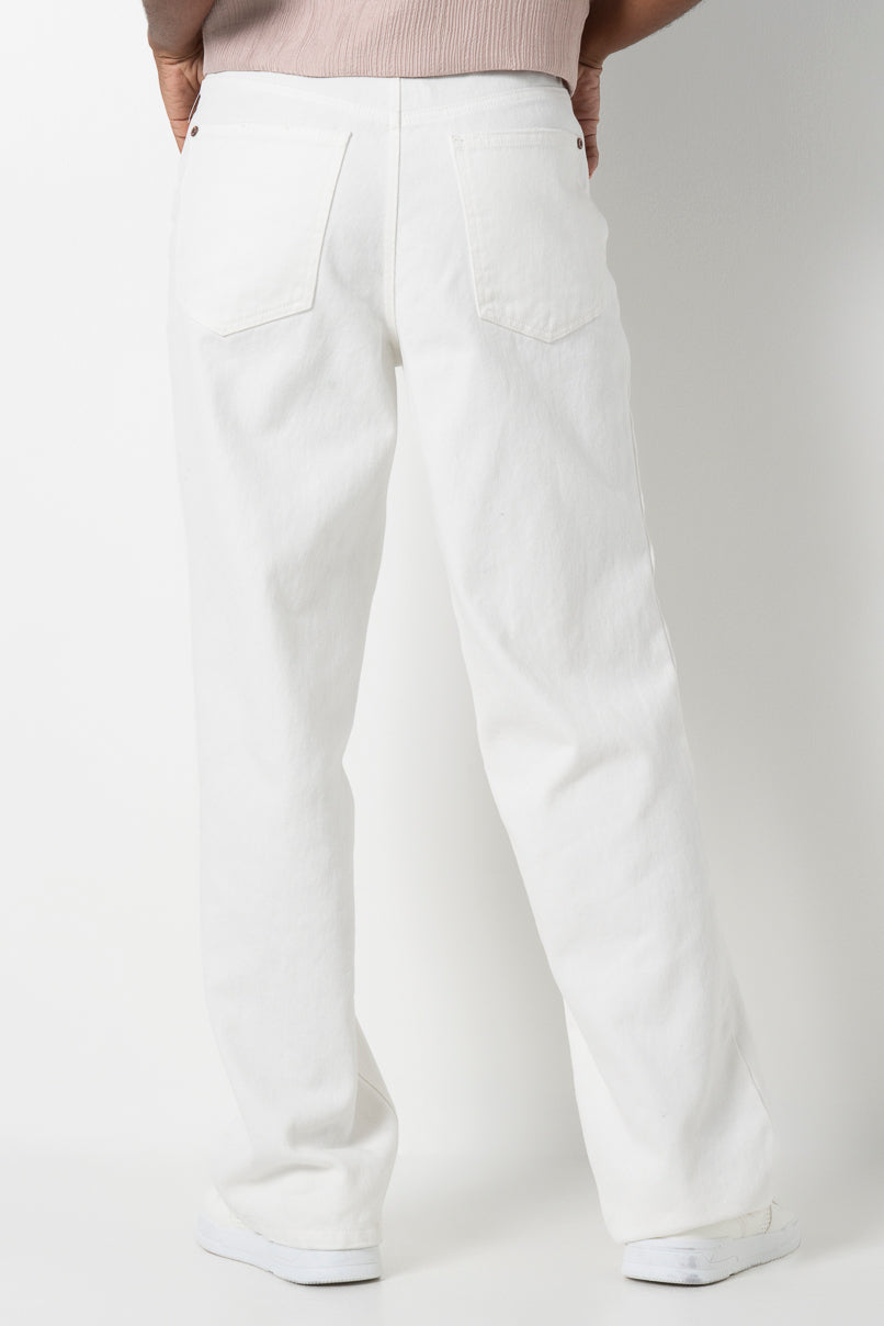 Wide Leg Denim _ 161602 _ Ecru