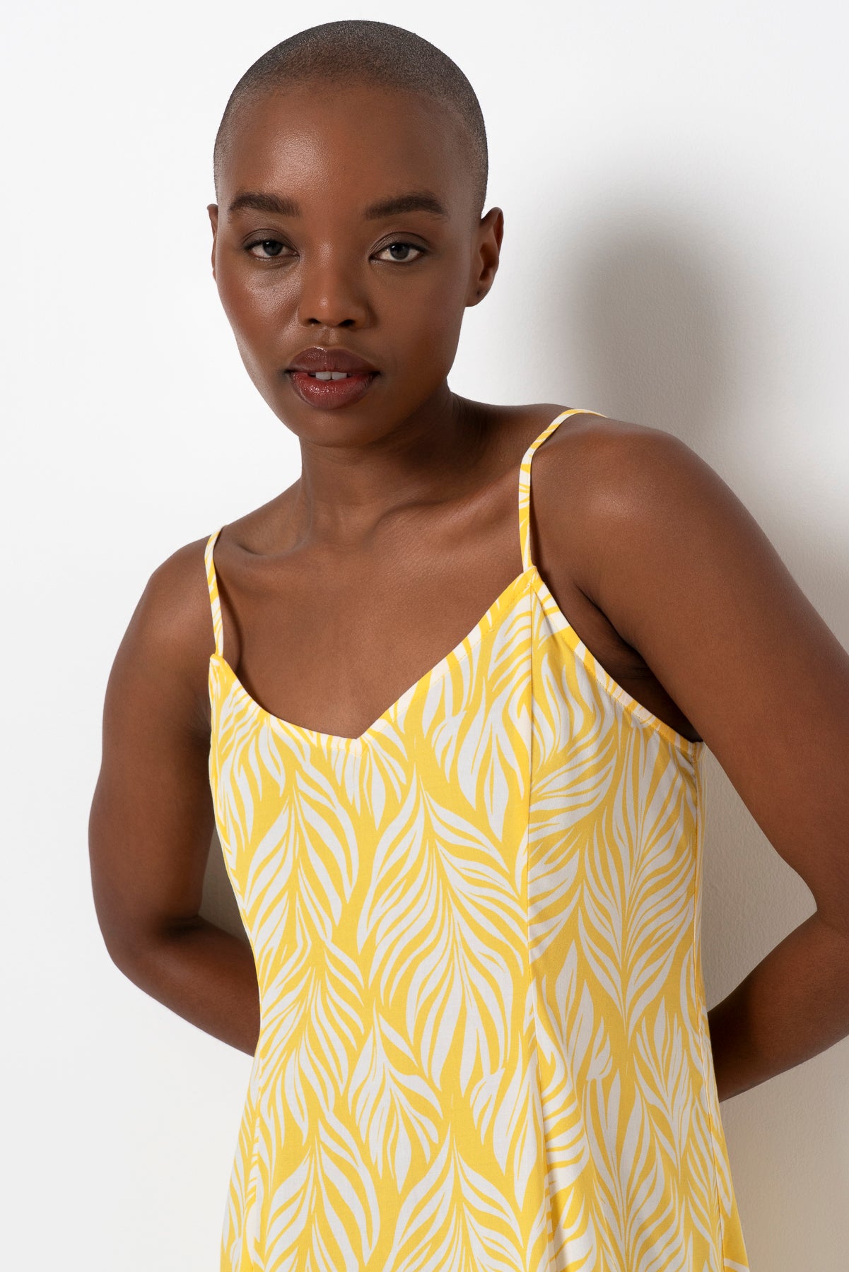 Panel Flare Dress _ 163464 _ Yellow