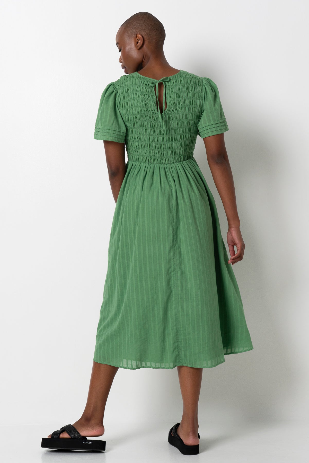 Shirred Bodice Dress _ 165777 _ Green
