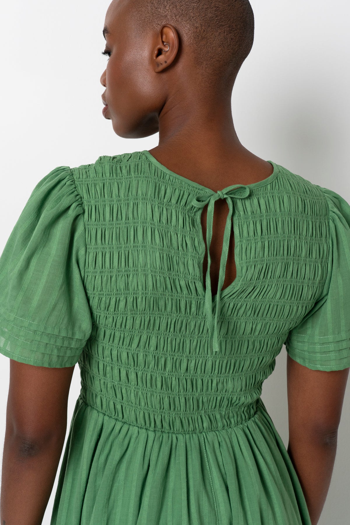 Shirred Bodice Dress _ 165777 _ Green