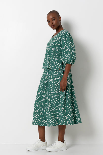 A-Line Skirt _ 165800 _ Green