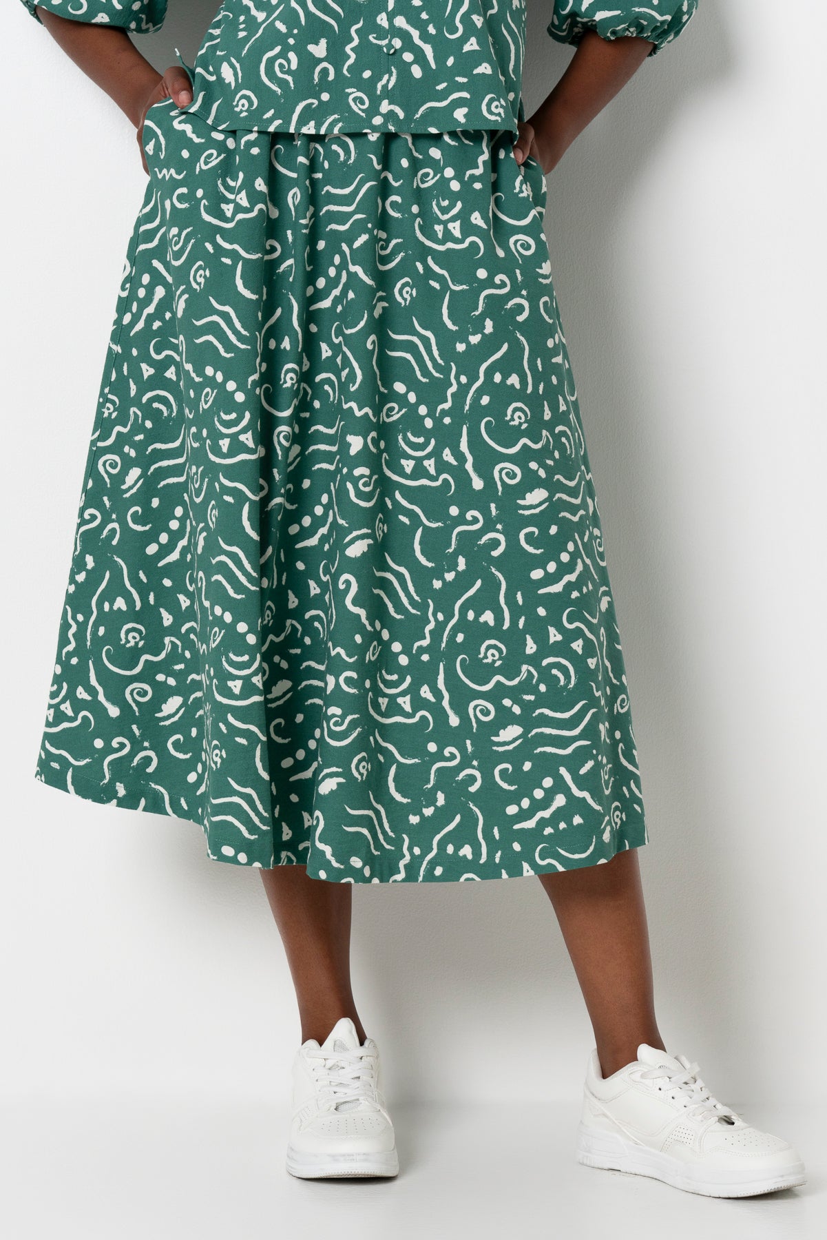 A-Line Skirt _ 165800 _ Green