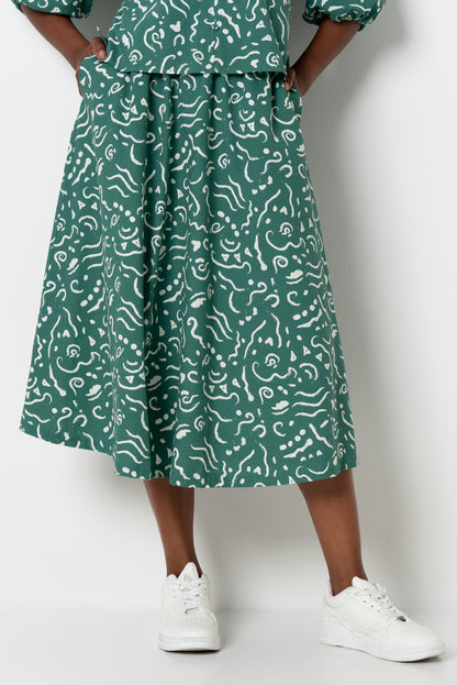 A-Line Skirt _ 165800 _ Green