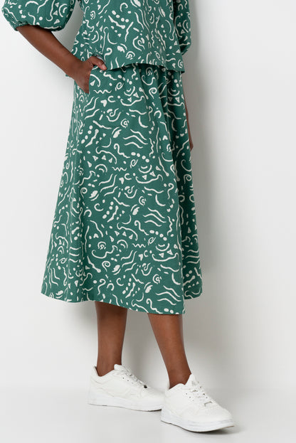 A-Line Skirt _ 165800 _ Green