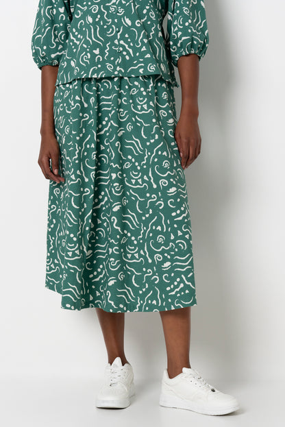 A-Line Skirt _ 165800 _ Green