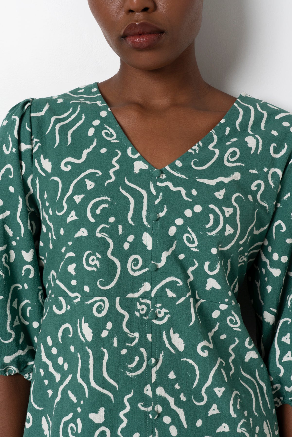 Puff Sleeve Top _ 163515 _ Green