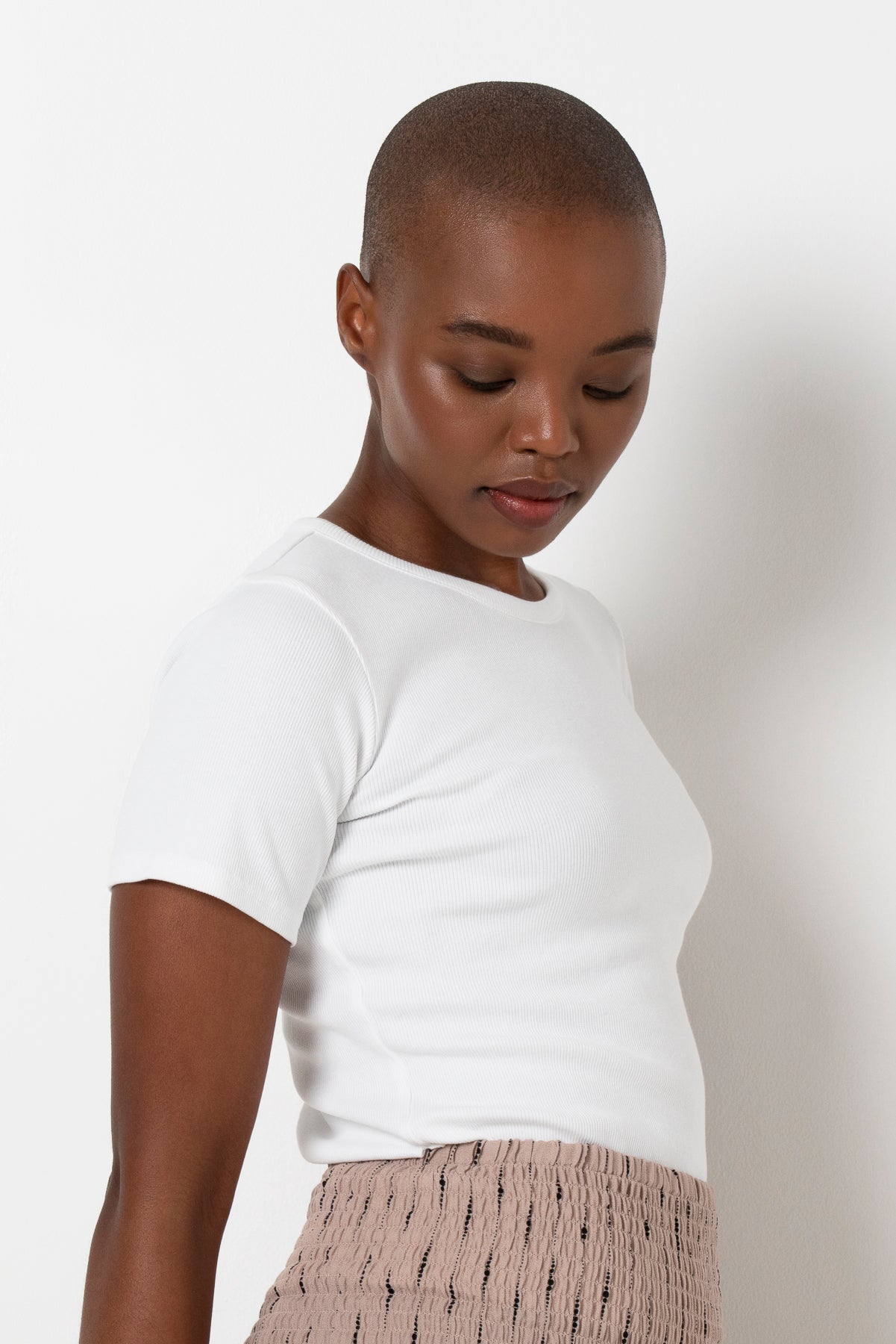 Fitted Ribbed T-Shirt _ 163455 _ White