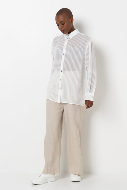 Sheer Relaxed Shirt _ 163521 _ White