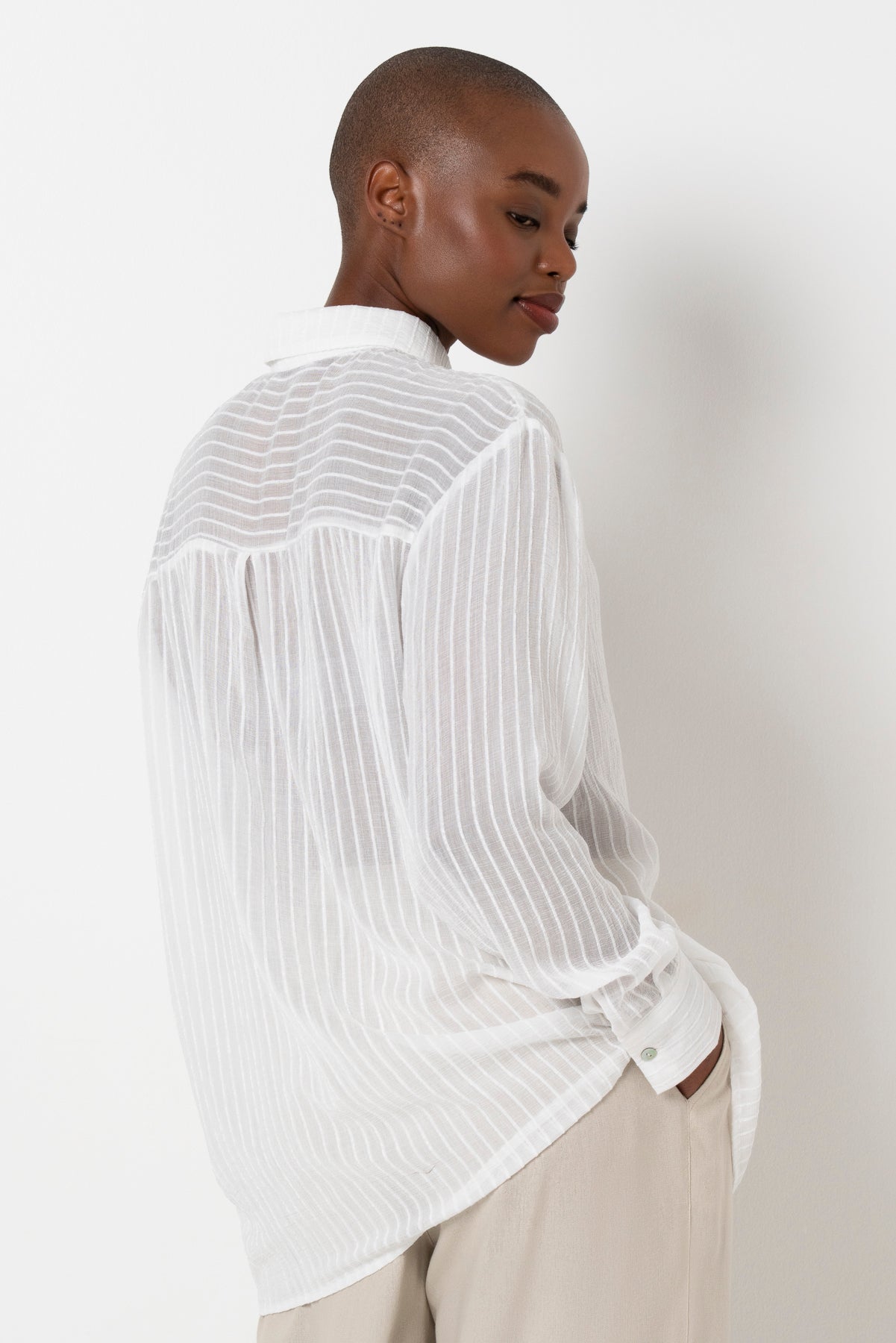 Sheer Relaxed Shirt _ 163521 _ White