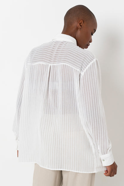 Sheer Relaxed Shirt _ 163521 _ White