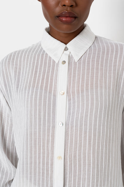 Sheer Relaxed Shirt _ 163521 _ White