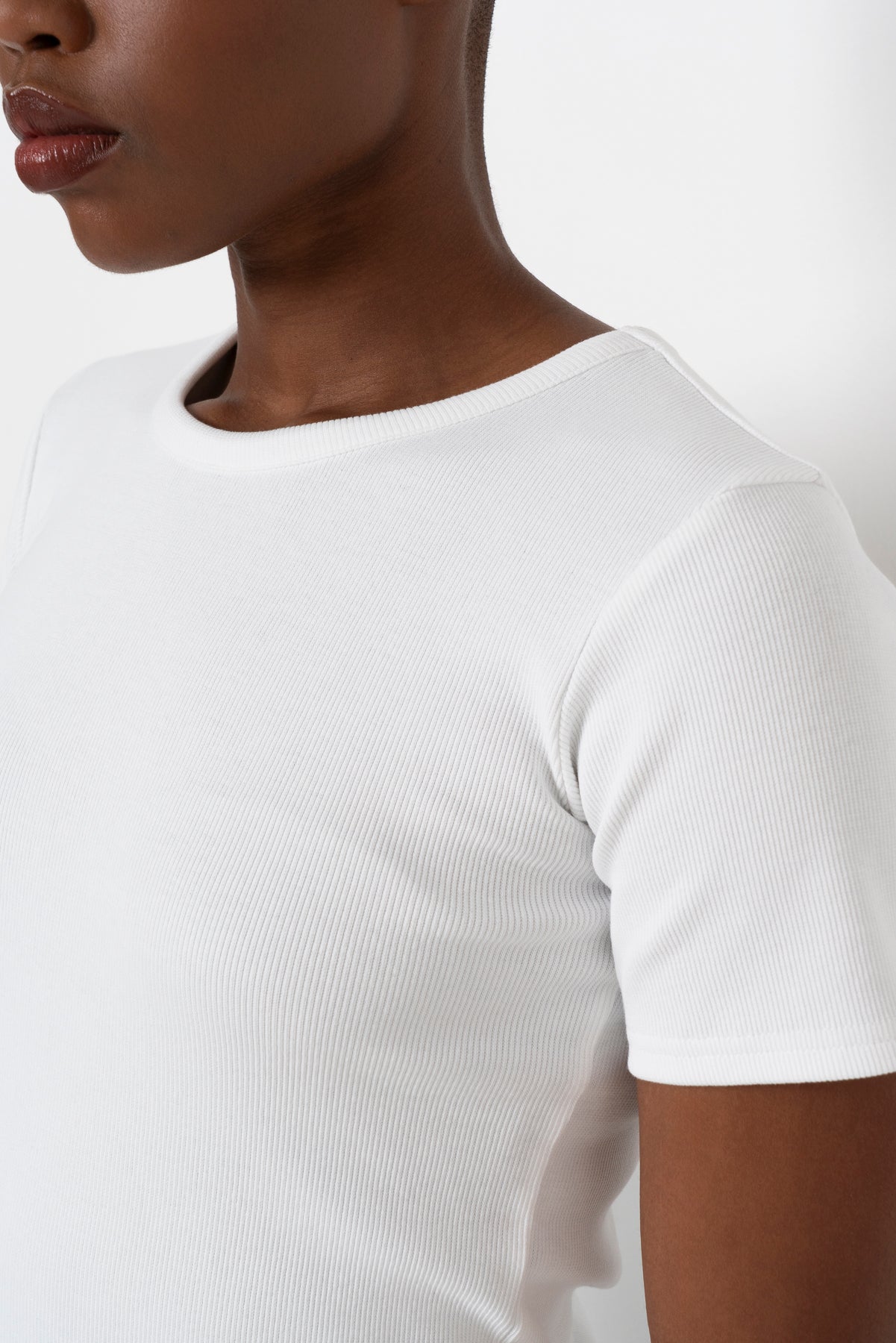 Fitted Ribbed T-Shirt _ 163455 _ White